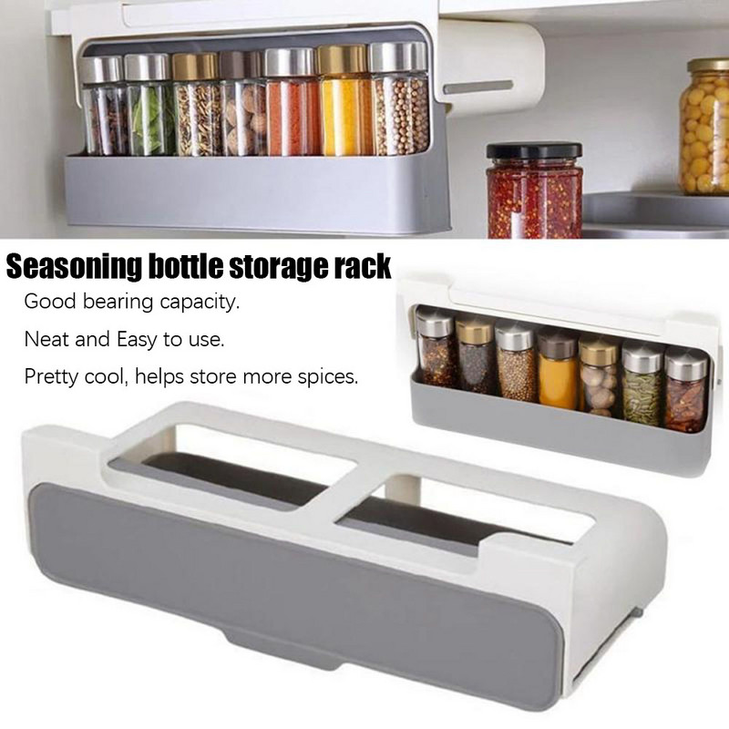 Suport de depozitare pentru sticle pentru condimente de bucătărie Organizator multifuncțional autoadeziv pentru condimente Suport borcan pentru sos Raft pentru suport