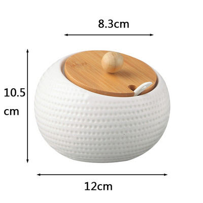 Keramičke staklenke za začine s drvenim poklopcem Solani kuhinjski pribor Organizator bijelih začina Kanister Set žlica Kutija za bijeli šećer