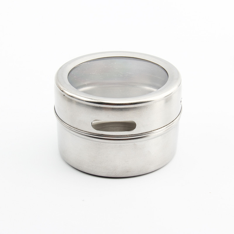 Set de cutii magnetice de condimente de 6 buc/9 buc/12 buc Borcane de condimente din oțel inoxidabil cu capac superior transparent, set de containere organizatoare pentru raft pentru condimente