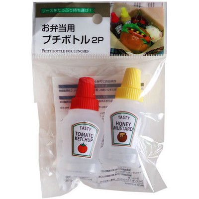 2 buc. Mini sticla portabilă de sos Bento pentru sos de salată japonez Sticla de distribuire a ketchupului Sticla de sos de stoarcere de condimente din plastic