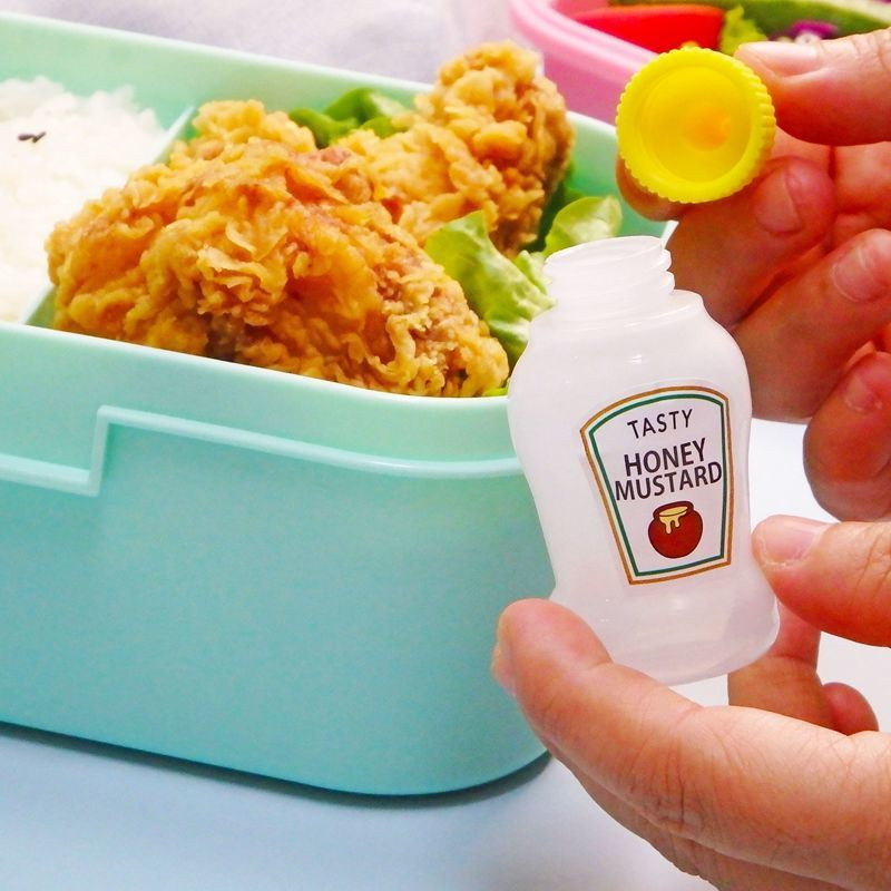 2 buc. Mini sticla portabilă de sos Bento pentru sos de salată japonez Sticla de distribuire a ketchupului Sticla de sos de stoarcere de condimente din plastic