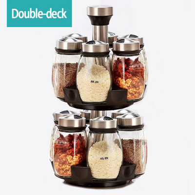 Staklenka za začine Staklena kutija za pohranu Pepper Shaker Spremnik za začine Kuhinjska sol Stalak za prase Stalak za boce Polica za staklenke