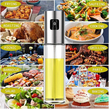 Σετ κουζίνας Oil Dispenser Barbecue Glass Mixing Condiment Bottle Ξύδι σάλτσα σόγιας Σπρέι Oiler Seasoning Condiment Bottle