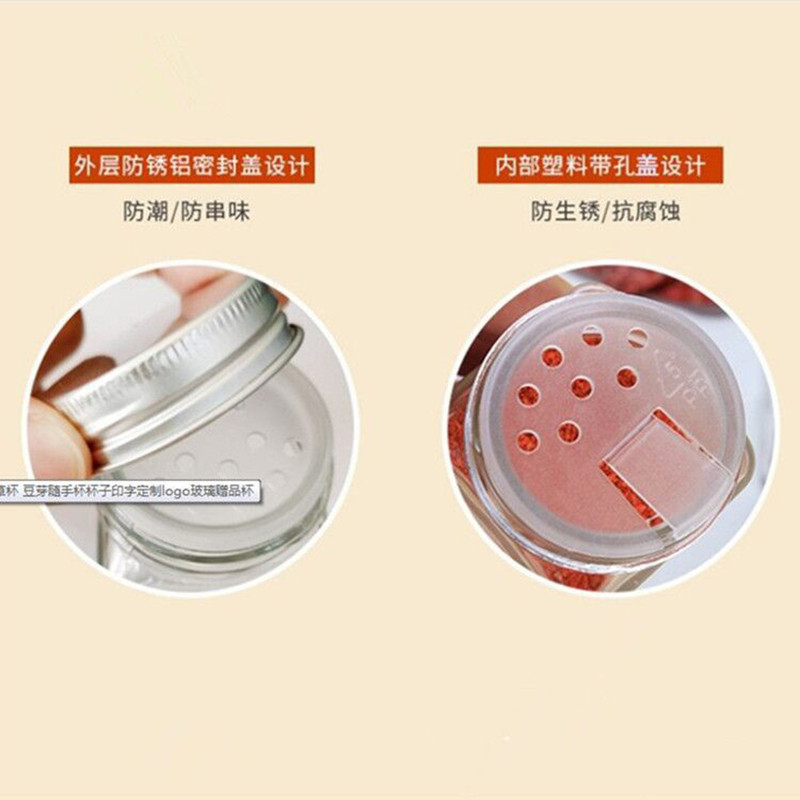 Borcan de depozitare sigilat pentru condimente Sticla de depozitare pentru bucatarie Borcan de condimente Pudra de ardei Sticla de depozitare sigilata Autocolant fara esenta de pui