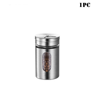 Rozsdamentes acél fűszer tégelyek Fűszerdobozok forgatható fedelű Sóborsszóró fogpiszkáló fűszertároló palack konyhai fűszertartó