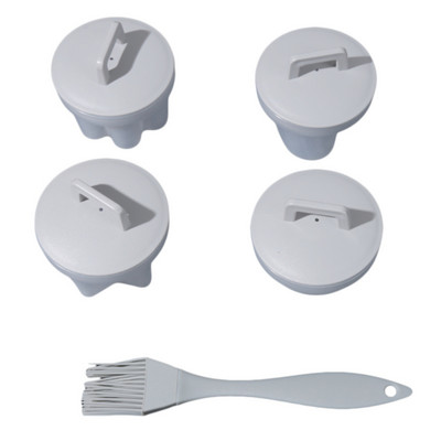 4 bucăți/set drăguț boiler de ouă din plastic set de braconaj de ouă de bucătărie unelte pentru gătit ouă, formă de matriță pentru ouă, cu capac, perie, aparat de clătite