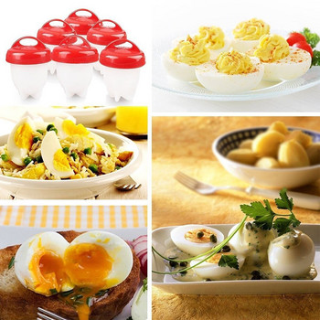 6 τμχ Αντικολλητική κουζίνα σιλικόνης τροφίμων, επαναχρησιμοποιήσιμη φόρμα μαγειρέματος για βραστά αυγά, αξεσουάρ συσκευής κουζίνας ατμού