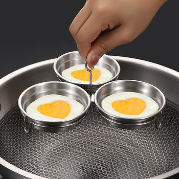 1 τεμ. Στρογγυλό αυγό σε σχήμα καρδιάς Ατμολέβητα Βάση λέβητα χειρός από ανοξείδωτο ατσάλι Καλούπι μαγειρέματος DIY Σπίτι Πρωινό κουζίνα Gadgets