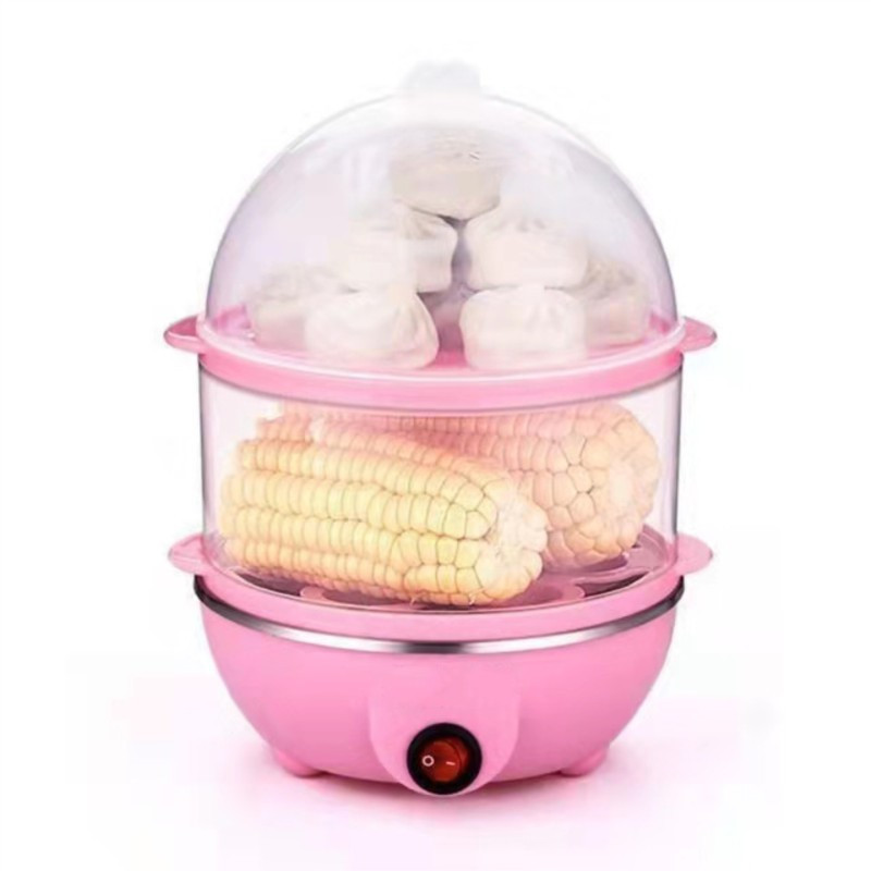 220 V Rózsaszín Kétrétegű Tojás Többfunkciós Elektromos Tojásfőző Otthoni Konyha Használat Edények Konyhai eszközök
