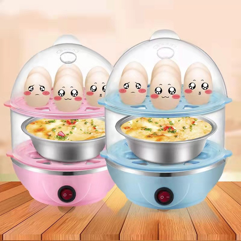 220 V Rózsaszín Kétrétegű Tojás Többfunkciós Elektromos Tojásfőző Otthoni Konyha Használat Edények Konyhai eszközök
