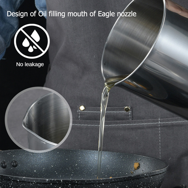 Filtru de ulei din oțel inoxidabil 304, 1,8 l, filtru de ulei de slănină, borcan pentru filtru de grăsime, rezervor de apă, capacitate mare de depozitare, unelte de gătit