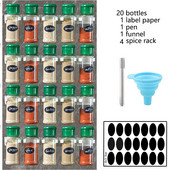 5/10/15/20 DB Fűszeres tégelyek Só és Bors Shaker Fűszeres Üveg Fűszerrendező Műanyag Barbecue Fűszer Konyhai Szerszám