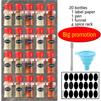 5/10/15/20 DB Fűszeres tégelyek Só és Bors Shaker Fűszeres Üveg Fűszerrendező Műanyag Barbecue Fűszer Konyhai Szerszám