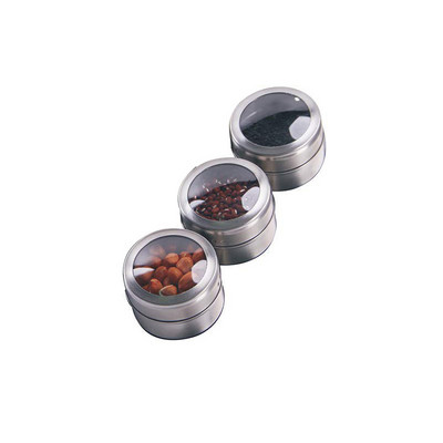 Mágneses fűszerdoboz készlet - Rázza fel vagy öntsön tartályokat a legtöbb hűtőszekrény ajtajához rögzíthető - Könnyen nyitható ablakos felső shakerek