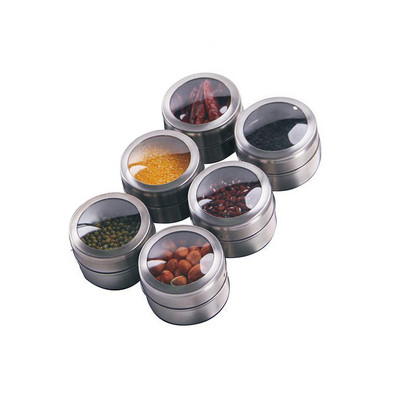 Mágneses fűszerdoboz készlet - Rázza fel vagy öntsön tartályokat a legtöbb hűtőszekrény ajtajához rögzíthető - Könnyen nyitható ablakos felső shakerek