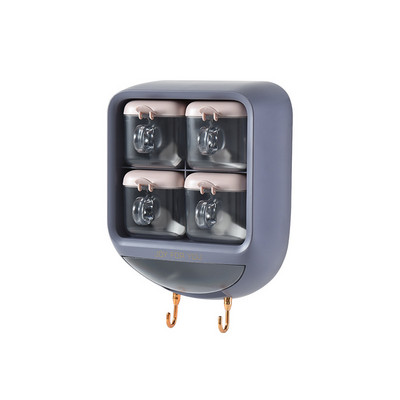 Falra szerelhető fűszeres doboz Só Bors Fűszertartó tégely Cukortál konyhai kütyü eszközkészletekhez Fűszerdoboz rendszerező konyhai eszköz