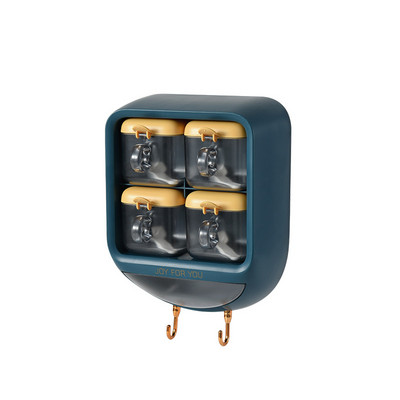 Falra szerelhető fűszeres doboz Só Bors Fűszertartó tégely Cukortál konyhai kütyü eszközkészletekhez Fűszerdoboz rendszerező konyhai eszköz