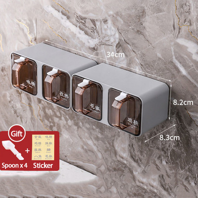 Falra szerelhető fűszeres doboz Só Bors Fűszertartó tégely Cukortál konyhai kütyü eszközkészletekhez Fűszerdoboz rendszerező konyhai eszköz