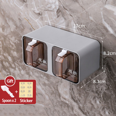 Falra szerelhető fűszeres doboz Só Bors Fűszertartó tégely Cukortál konyhai kütyü eszközkészletekhez Fűszerdoboz rendszerező konyhai eszköz