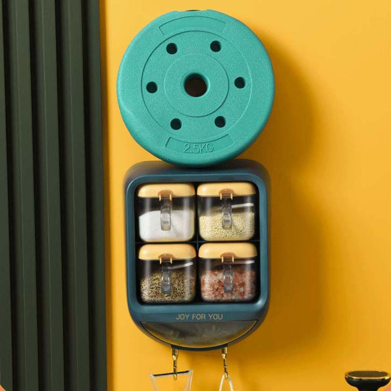 Falra szerelhető fűszeres doboz Só Bors Fűszertartó tégely Cukortál konyhai kütyü eszközkészletekhez Fűszerdoboz rendszerező konyhai eszköz