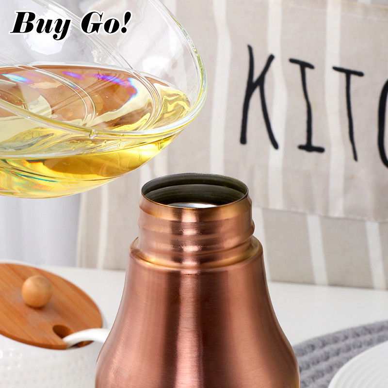 Konyhai rozsdamentes acél szivárgásmentes kifolyó olívaolajos palack olajozó fűszerüveg szósz ecetes üveg porálló olajadagoló praktikus