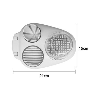 3 в 1 Мултифункционални резачки за сварени яйца Резачка Мултифункционална резачка от неръждаема стомана Wedger Инструмент за нарязани кубчета Удобни кухненски инструменти Роман