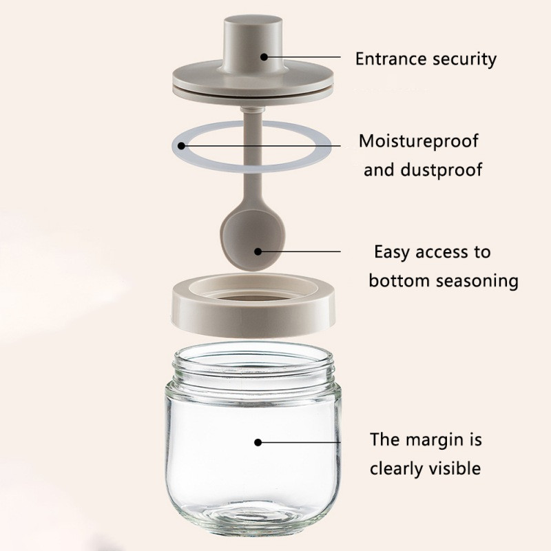 Condimente de acasă Sare Zahăr Ulei Oală Bucătărie Borcan de sticlă Cutie cu suport pentru arome pentru Gadget de bucătărie Cutii pentru dispozitive Seturi de organizatori