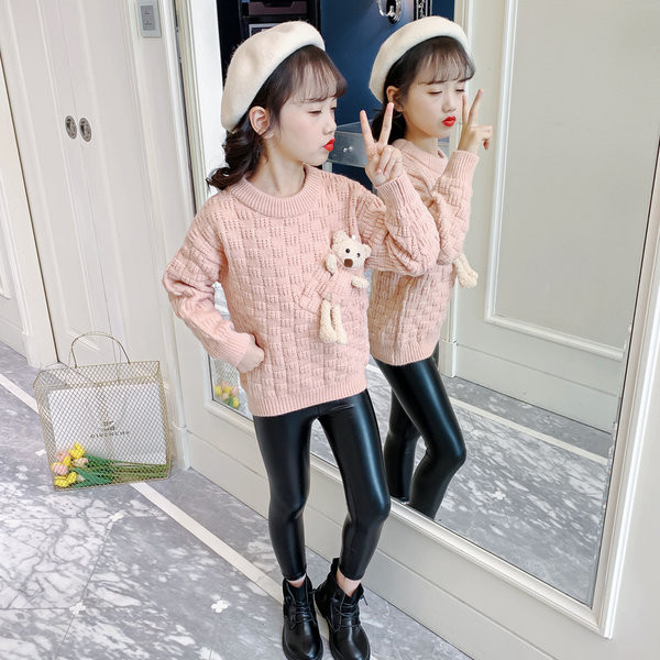 Pulover tricotat pentru copii cu element 3D