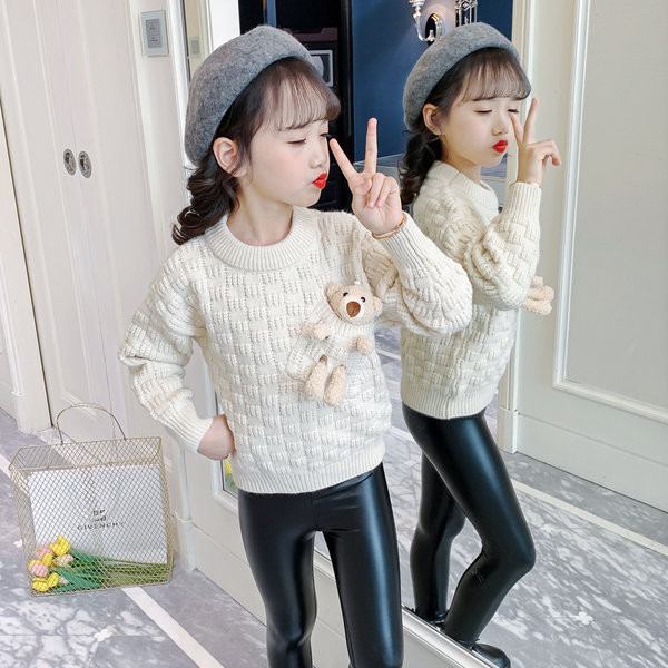 Pulover tricotat pentru copii cu element 3D