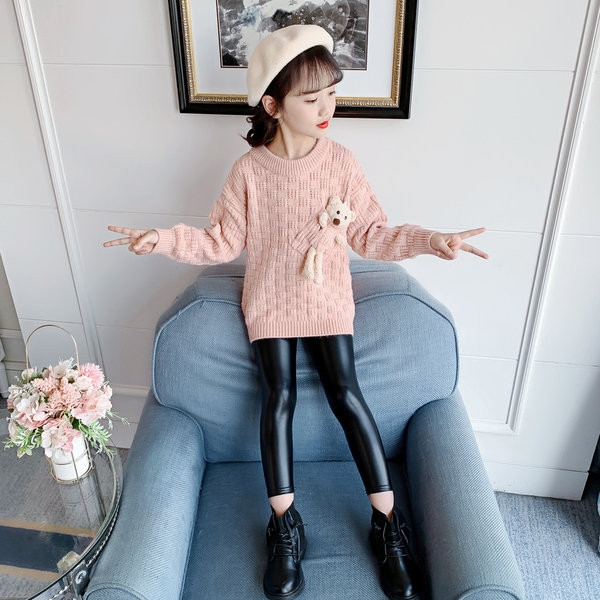 Pulover tricotat pentru copii cu element 3D