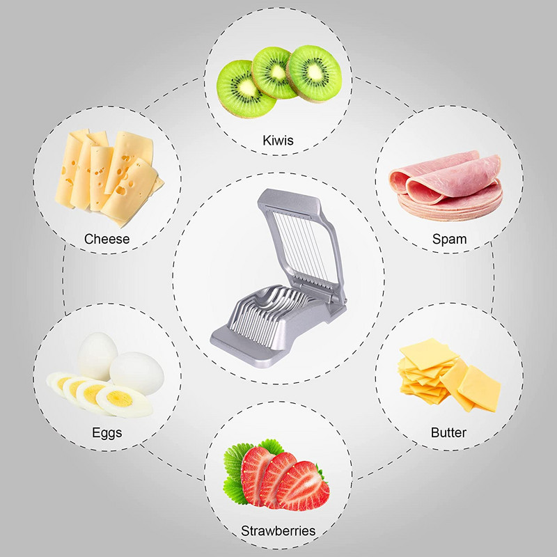 Kiaušinių pjaustyklė kietai virtiems kiaušiniams Kiaušinių pjaustyklė Braškių pjaustyklė Nerūdijančio plieno vielos universali pjaustyklė minkštiems vaisiams grybams