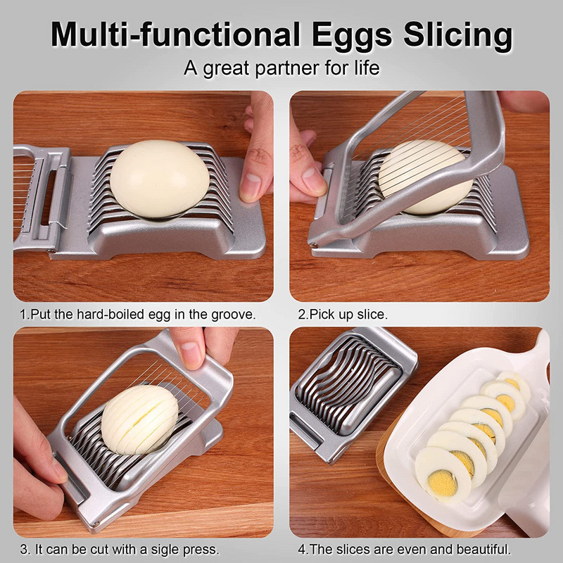 Kiaušinių pjaustyklė kietai virtiems kiaušiniams Kiaušinių pjaustyklė Braškių pjaustyklė Nerūdijančio plieno vielos universali pjaustyklė minkštiems vaisiams grybams