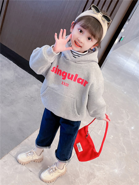 Paprasti megztiniai su gobtuvu su kišene mergaitėms