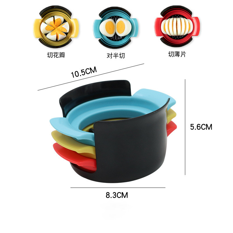 Három az egyben Tojáskészítő Többfunkciós tojásszeletelő Háztartási Tojáseszköz Tojástartó Tojásfőző Főzőeszközök Konyhai kiegészítők