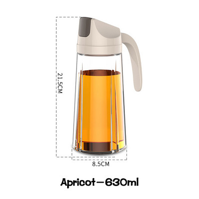 1 db háztartási szivárgásmentes üveg olajos palack automatikus nyitással és zárással, tetővel ellátott olajos flakon konyhai fűszeres palack