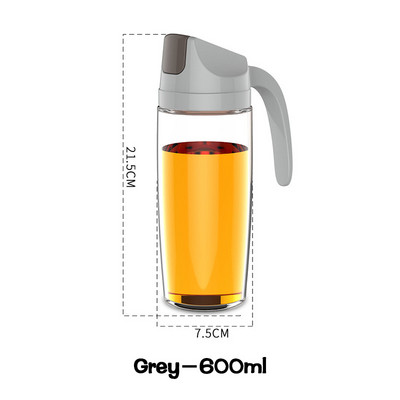 1 db háztartási szivárgásmentes üveg olajos palack automatikus nyitással és zárással, tetővel ellátott olajos flakon konyhai fűszeres palack