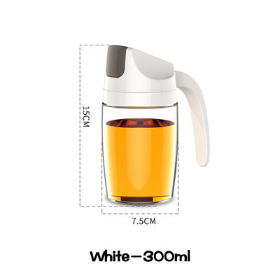 1 db háztartási szivárgásmentes üveg olajos palack automatikus nyitással és zárással, tetővel ellátott olajos flakon konyhai fűszeres palack