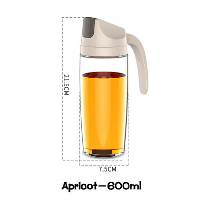 1 db háztartási szivárgásmentes üveg olajos palack automatikus nyitással és zárással, tetővel ellátott olajos flakon konyhai fűszeres palack