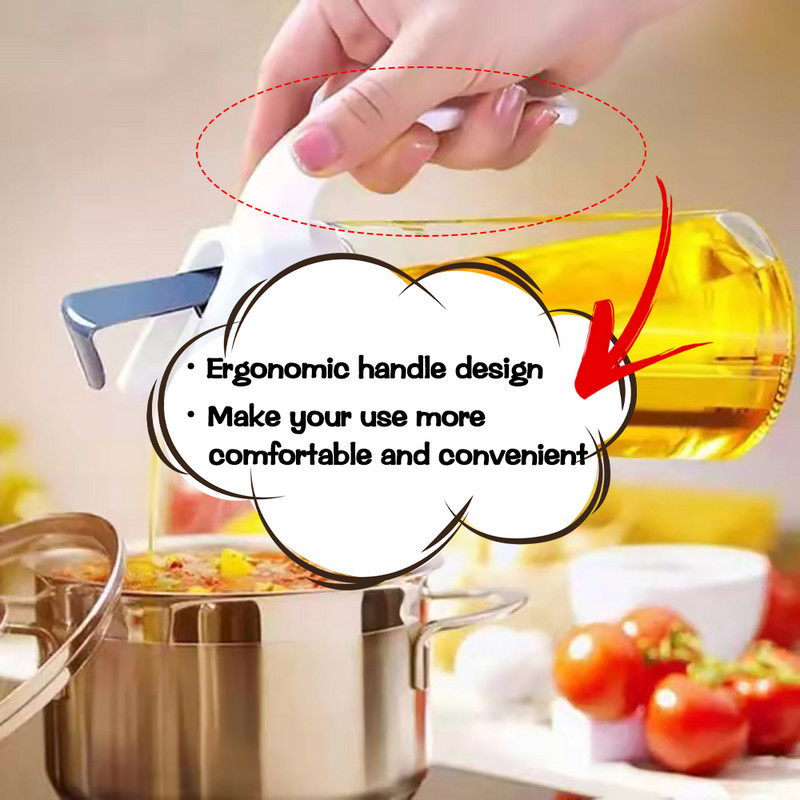 1 db háztartási szivárgásmentes üveg olajos palack automatikus nyitással és zárással, tetővel ellátott olajos flakon konyhai fűszeres palack