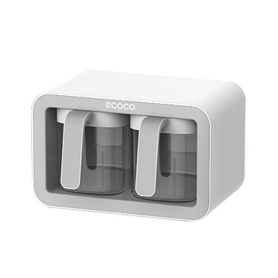 2/3 csésze falra szerelhető fűszertartó rendszerező tartozék Cukortál sótartó Fűszertartó dobozok kanalakkal Tárolási kellékek