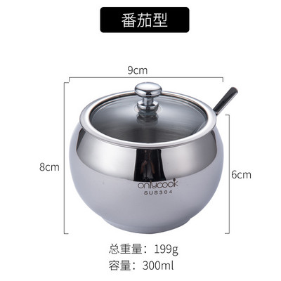 Fűszerdoboz 304 Rozsdamentes acél fűszeres edénykészlet Háztartási konyhai fűszeres üveg fűszeres üveg három részes készlet