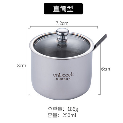 Fűszerdoboz 304 Rozsdamentes acél fűszeres edénykészlet Háztartási konyhai fűszeres üveg fűszeres üveg három részes készlet