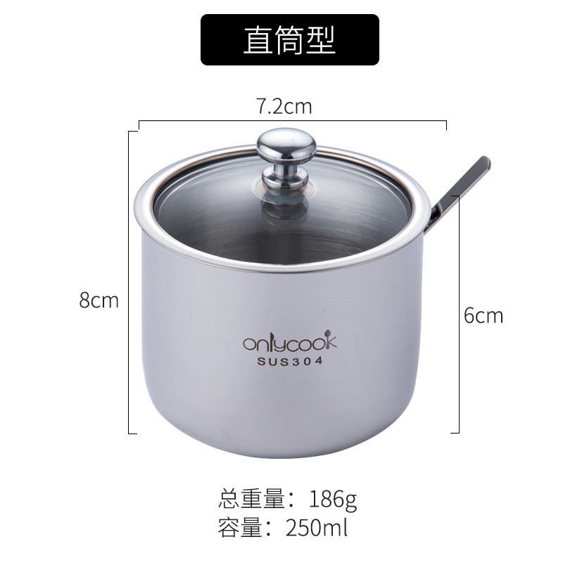 Fűszerdoboz 304 Rozsdamentes acél fűszeres edénykészlet Háztartási konyhai fűszeres üveg fűszeres üveg három részes készlet