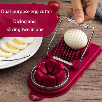 Πολυλειτουργικός τεμαχιστής αυγών από ανοξείδωτο ατσάλι Egg cutter Sectioner Cutter Μούχλα σε σχήμα λουλουδιών Μεσημεριανό Meat Cutter Gadgets κουζίνας