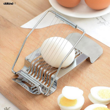 obkind Εργαλείο τμηματοποίησης αυγών κουζίνας Εγχειρίδιο πρωινού Κόφτης κοπής Αυγοκόφτης Artifact Διαιρέτης πολλαπλών λειτουργιών από ανοξείδωτο ατσάλι E2