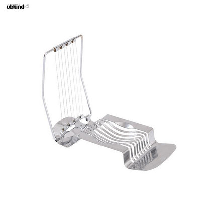 Obkind Instrument de segmentare a ouălor de bucătărie Dispozitiv de tăiat manual pentru mic dejun Tăiător de ouă Artifact Divizor multifuncțional Oțel inoxidabil E2