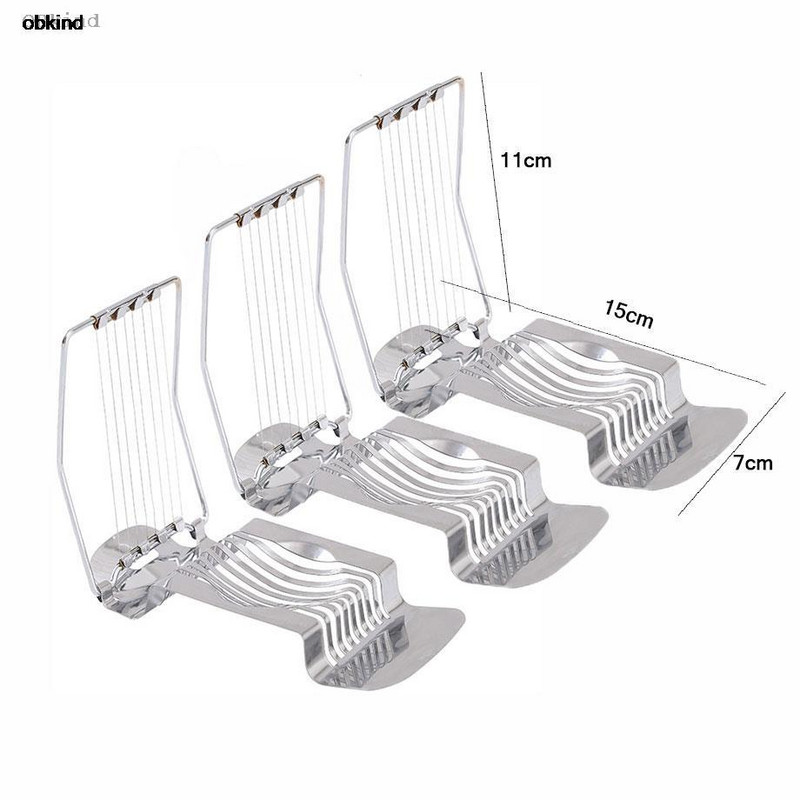 Obkind Instrument de segmentare a ouălor de bucătărie Dispozitiv de tăiat manual pentru mic dejun Tăiător de ouă Artifact Divizor multifuncțional Oțel inoxidabil E2