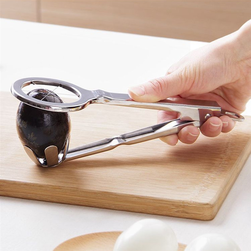 Rozsdamentes acél többfunkciós tojásvágó kézi gyümölcs-zöldség-kreatív szeletelő gomba kiwi osztó konyhai eszközök