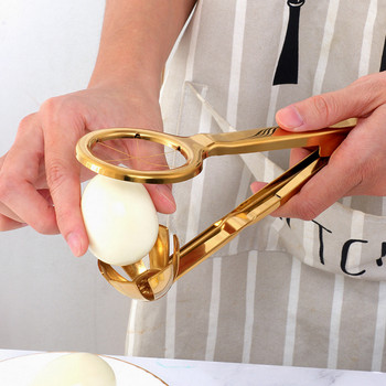 Σπίτι Gadgets κουζίνας Αυγοκόφτης Εργαλεία κουζίνας Εγχειρίδιο από ανοξείδωτο χάλυβα χωρισμένα βραστά αυγά ίσα μέρη Διακόσμηση πρωινού