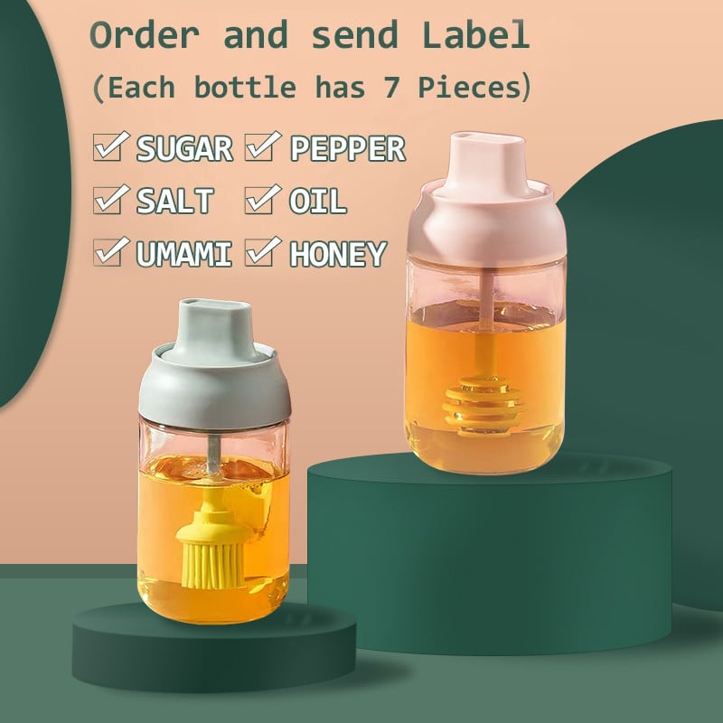 BEEMAN 250 ml-es üveg fűszeres tégelyek konyhai fűszerezés készlet palack borsos kanál fűszeres tégely olajecset méz ételtároló edény